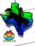 Texas Bucking Cowboy Sunset Car Freshie