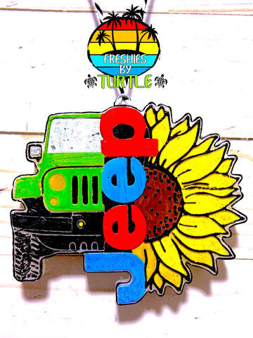 Sunflower Jeep Freshie