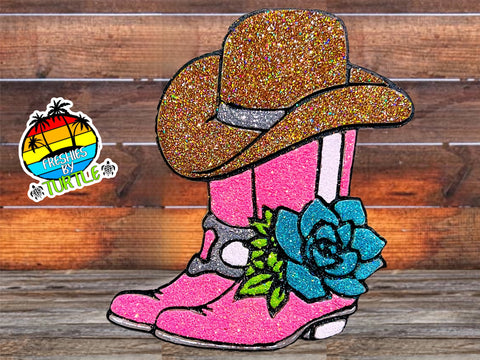 Boots With Cowboy Hat Freshie