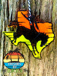 Texas Bucking Cowboy Sunset Car Freshie